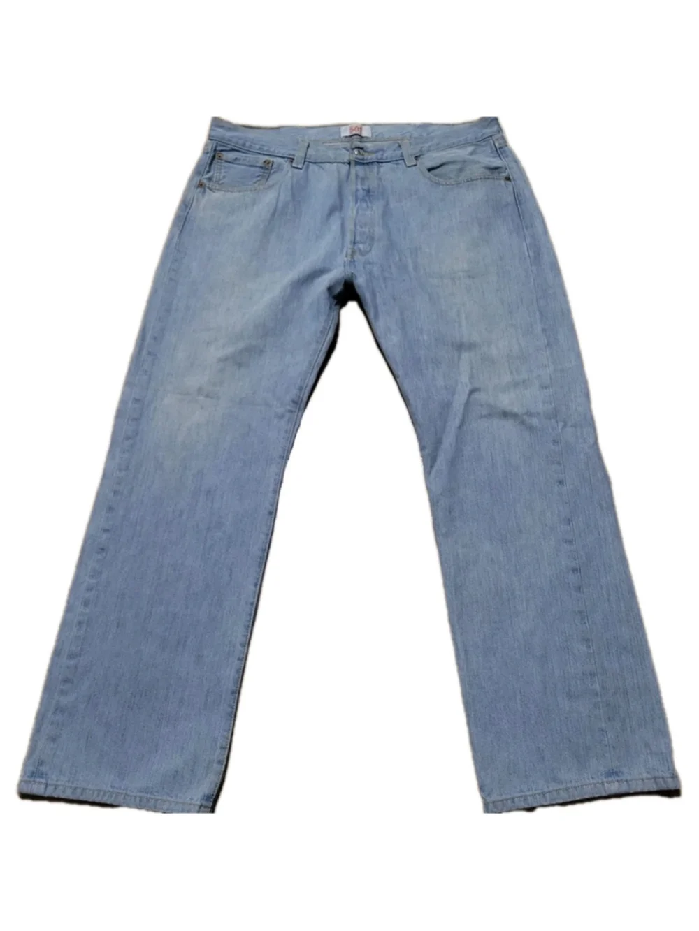 Levi's 501 Blue Straight Leg Button-Fly Men's 100% Cotton Jeans Size 38/30